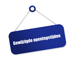 gewijzigde openingstijden